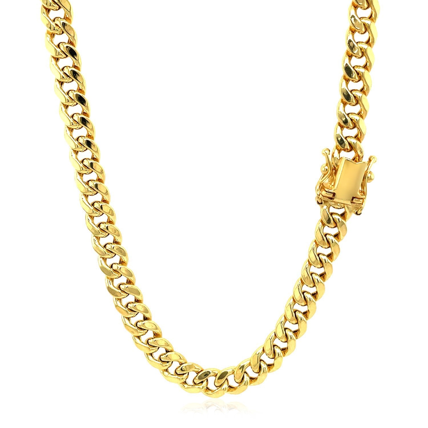 5.0mm 14k Yellow Gold Semi Solid Miami Cuban Chain by Bids.com