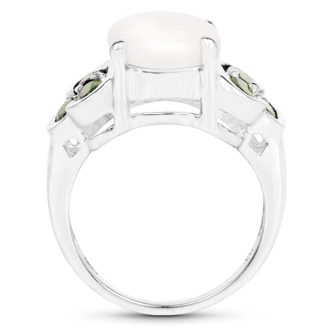 4.52 Carat Genuine Opal and Chrome Diopside .925 Sterling Silver Ring by Bids.com