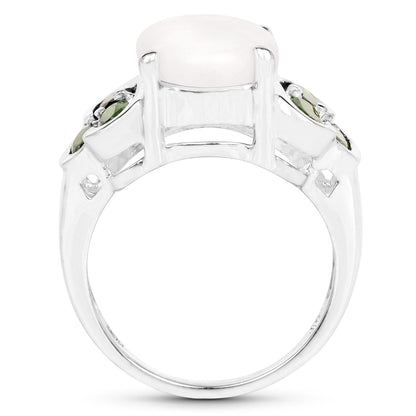 4.52 Carat Genuine Opal and Chrome Diopside .925 Sterling Silver Ring by Bids.com