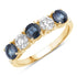1.31 Carat Genuine Blue Sapphire and Lab Grown Diamond 14K Yellow Gold Ring  DestGlow