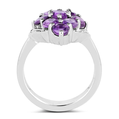 2.16 Carat Genuine Amethyst .925 Sterling Silver Ring by Bids.com