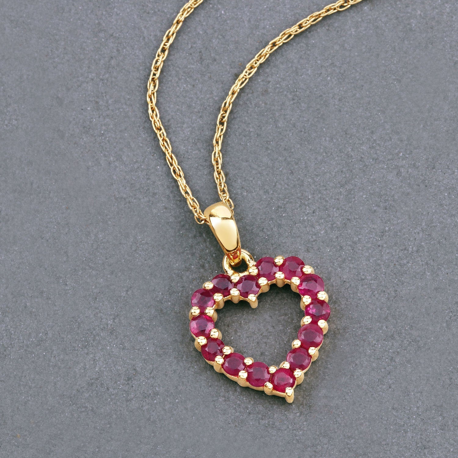 0.43 Carat Genuine Ruby 10K Yellow Gold  Pendant  DestGlow