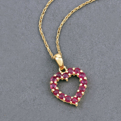 0.43 Carat Genuine Ruby 10K Yellow Gold  Pendant  DestGlow