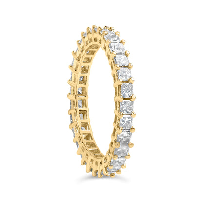 14K Yellow Gold 2.00 Cttw Shared Prong Set Princess Cut Diamond Eternity Band Ring (J-K Color, SI1-SI2 Clarity) - Ring Size 7 by Bids.com