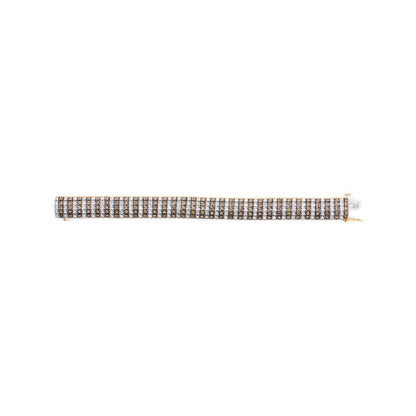 10K Yellow Gold 10-1/3 Cttw Alternating Coco Color and White Diamond 5 Row Tennis Bracelet (Brown/H-I Color, SI1-SI2 Clarity) - Size 7.25 by Bids.com