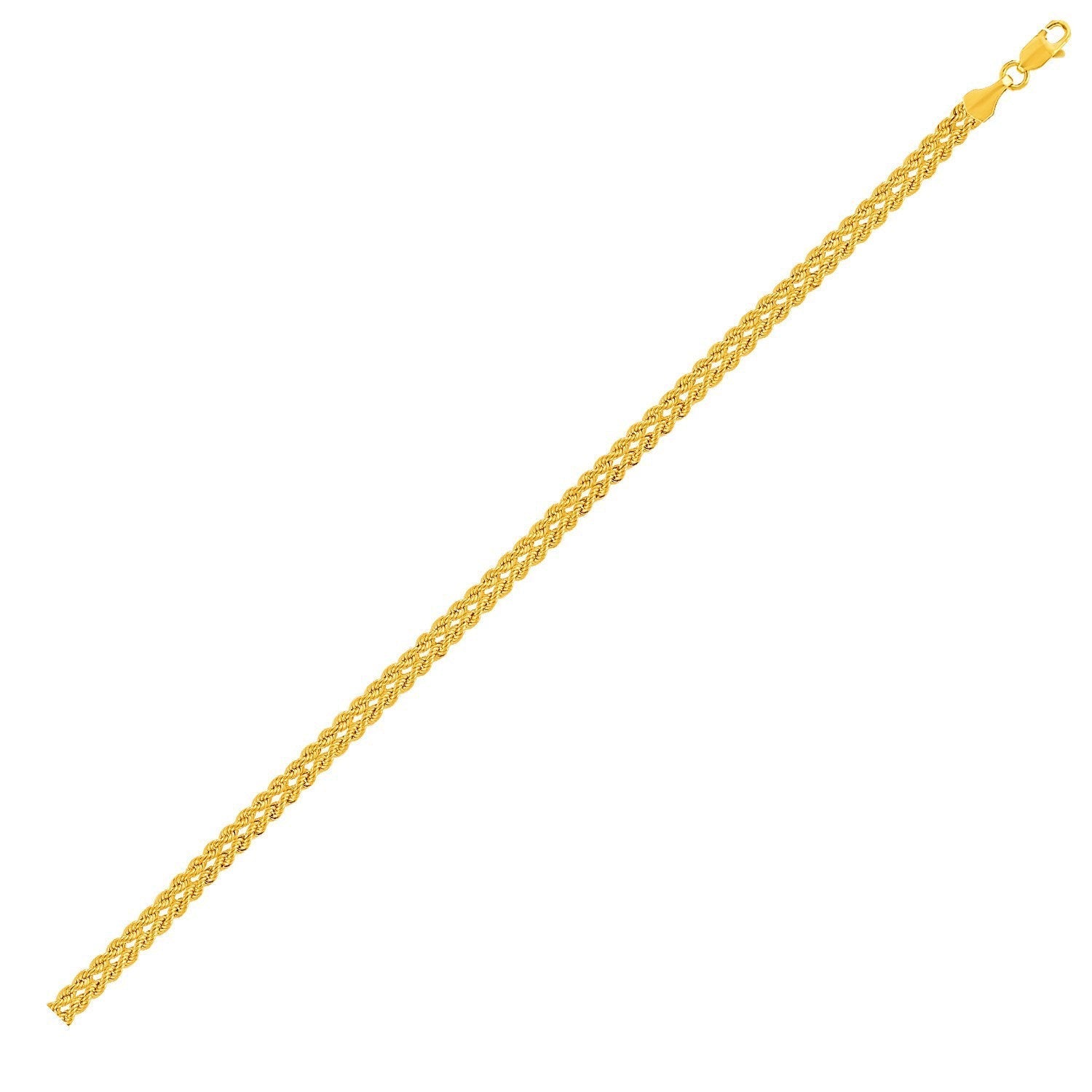 Double Rope Chain Bracelet in 10k Yellow Gold  DestGlow