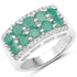 1.85 Carat Genuine Emerald and White Topaz .925 Sterling Silver Ring by Bids.com