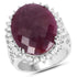 19.12 Carat Genuine Ruby and White Topaz .925 Sterling Silver Ring by Bids.com