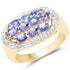 14K Yellow Gold Plated 1.70 Carat Genuine Tanzanite .925 Sterling Silver Ring by Bids.com