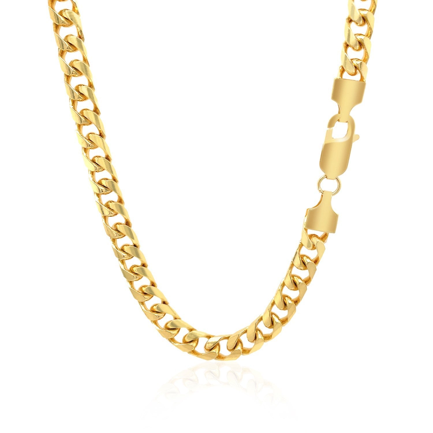 5.8mm 14k Yellow Gold Solid Miami Cuban Chain by Bids.com