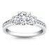 14k White Gold Three Stone Engagement Ring with Diamond Band by Bids.com