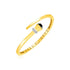 14k Yellow Gold Crossover Style Hinged Bangle Bracelet with Onyx and Diamonds by Bids.com