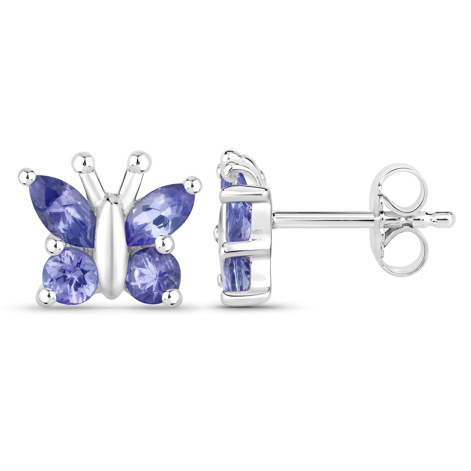 0.96 Carat Genuine Tanzanite .925 Sterling Silver Earrings  DestGlow