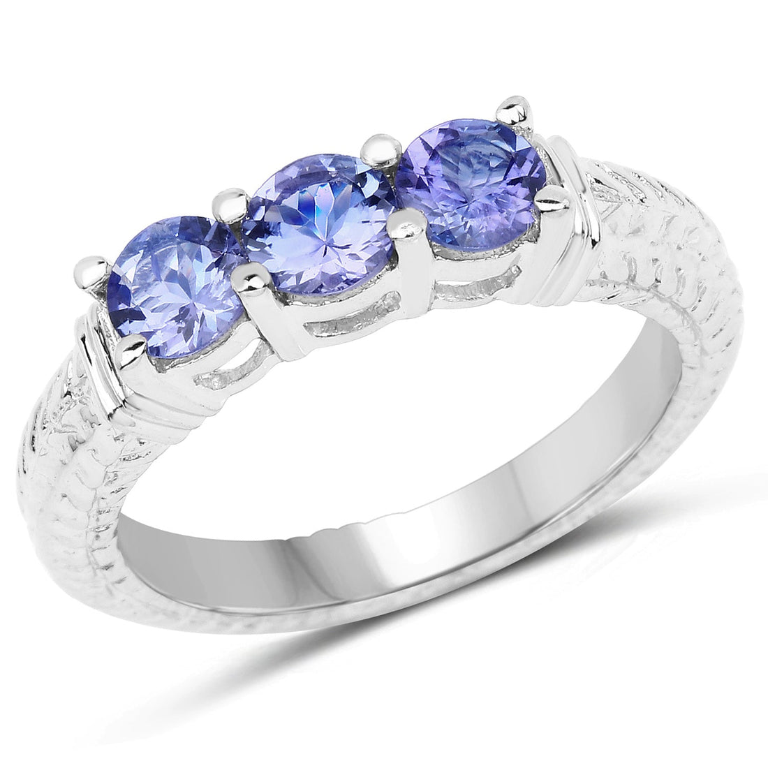 1.11 Carat Genuine Tanzanite .925 Sterling Silver Ring by Bids.com