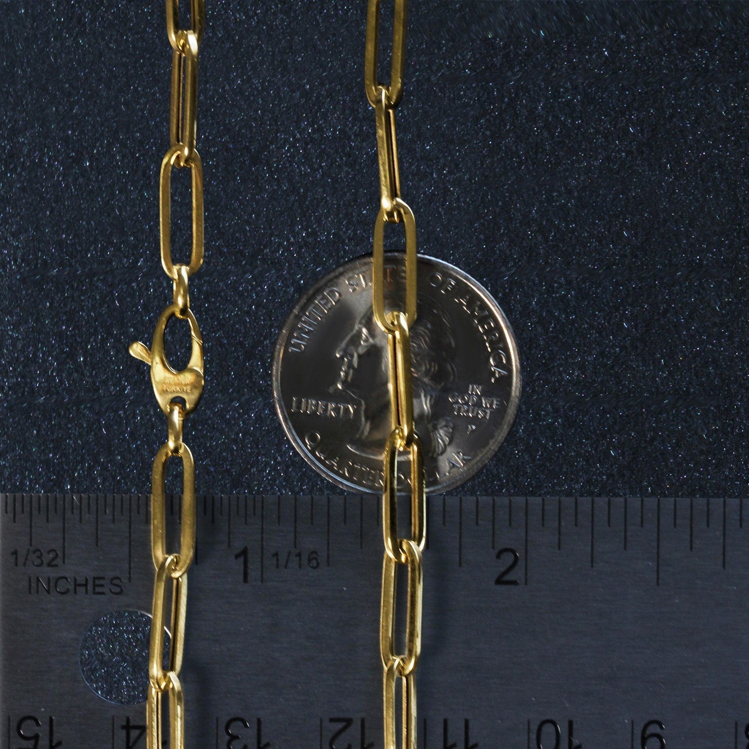 10K Yellow Gold Lite Paperclip Chain (4.20 mm)  DestGlow