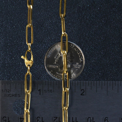 10K Yellow Gold Lite Paperclip Chain (4.20 mm)  DestGlow