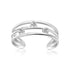 Sterling Silver Rhodium Plated Triple Line Open Motif Cubic Zirconia Toe Ring by Bids.com