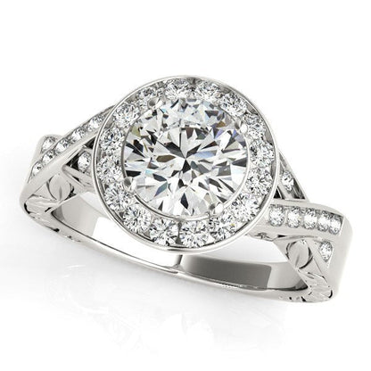 Halo Set Diamond Engagement Ring in 14k White Gold (1 5/8 cttw) by Bids.com