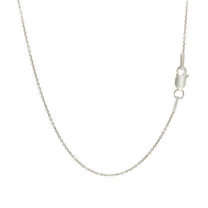 14k White Gold Round Cable Link Chain 1.1mm by Bids.com