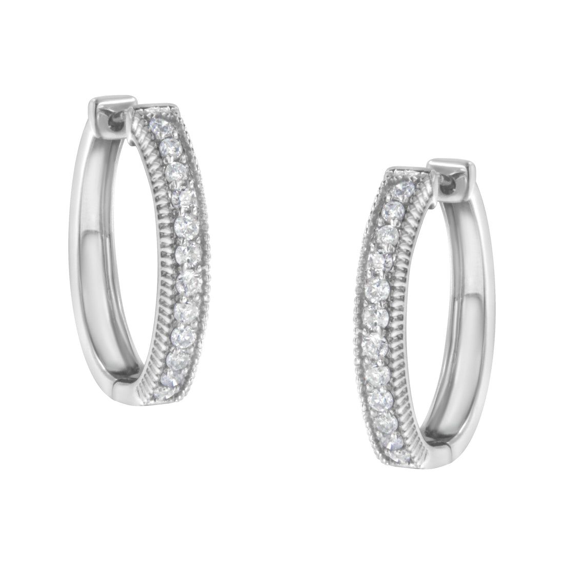 10KT White Gold Diamond Hoop Earring (1.00 cttw, H-I Color, I1-I2 Clarity) by Bids.com