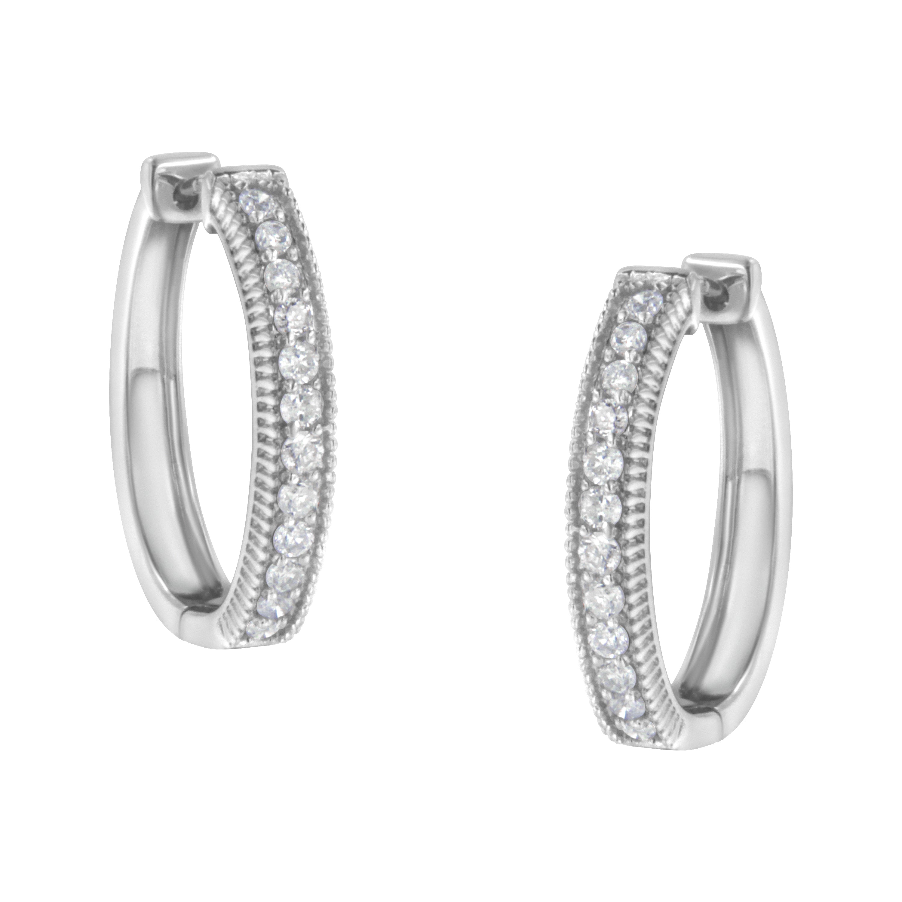 10KT White Gold Diamond Hoop Earring (1.00 cttw, H-I Color, I1-I2 Clarity) by Bids.com