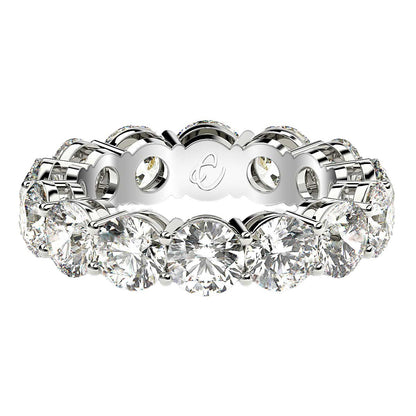 Round Cut Lab Grown Diamond Eternity Ring in 14k White Gold (6 cttw FG/VS2) by Bids.com