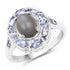 2.35 Carat Genuine Grey Moonstone and Tanzanite .925 Sterling Silver Ring by Bids.com