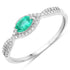 0.32 Carat Genuine Zambian Emerald and White Diamond 14K White Gold Ring by Bids.com