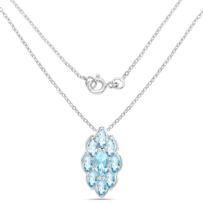 4.77 Carat Genuine Swiss Blue Topaz .925 Sterling Silver Pendant by Bids.com