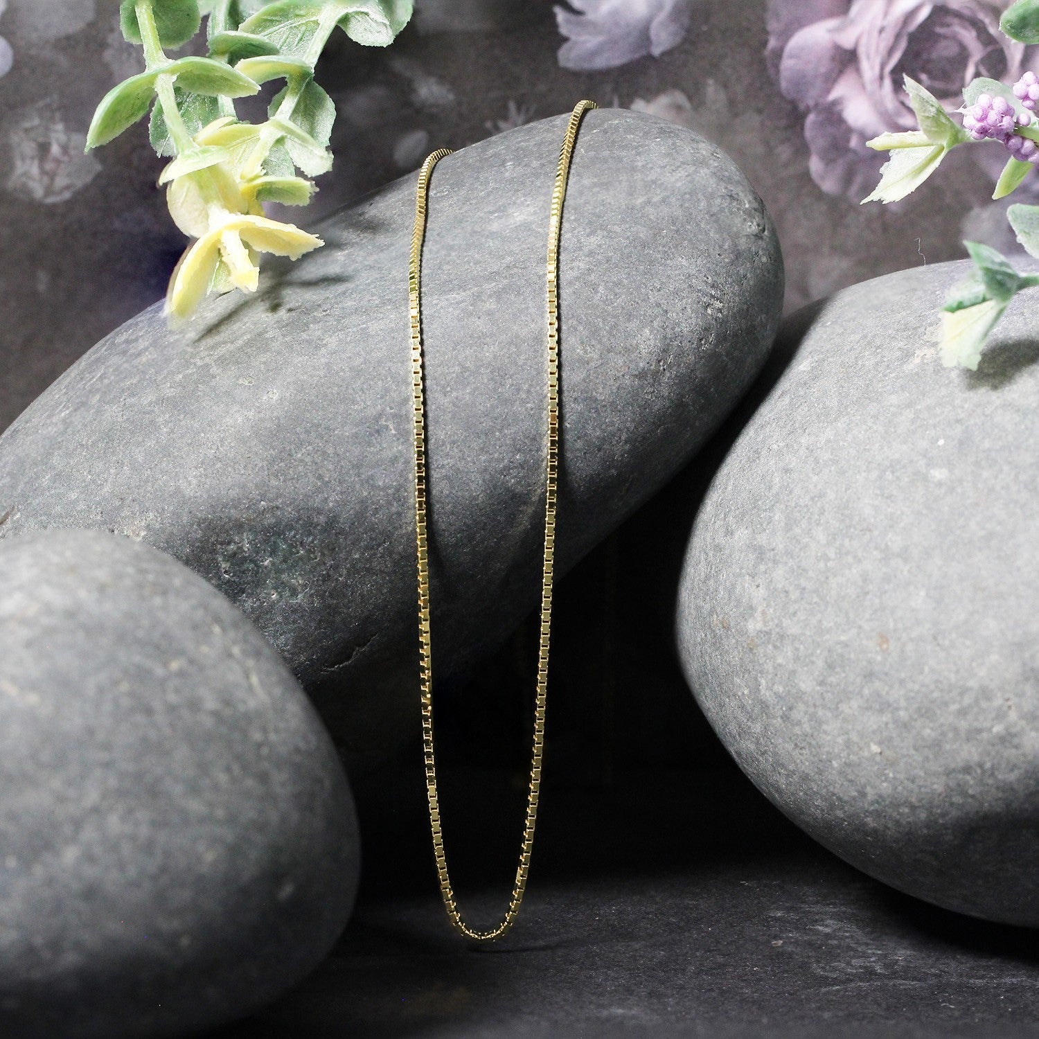 18k Yellow Gold Classic Box Chain (0.85 mm)  DestGlow