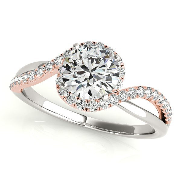 14k White And Rose Gold Bypass Band Diamond Engagement Ring (1 1/8 cttw) by Bids.com