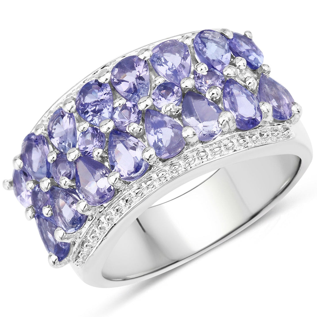 2.59 Carat Genuine Tanzanite .925 Sterling Silver Ring by Bids.com