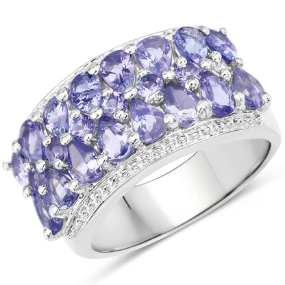 2.59 Carat Genuine Tanzanite .925 Sterling Silver Ring by Bids.com