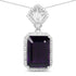 7.37 Carat Genuine Amethyst and White Zircon .925 Sterling Silver Pendant by Bids.com