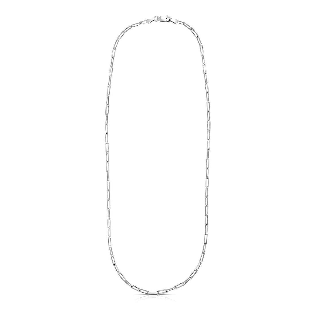Sterling Silver Rhodium Plated Paperclip Chain (3.0 mm) by Bids.com