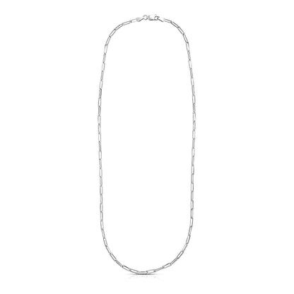Sterling Silver Rhodium Plated Paperclip Chain (3.0 mm) by Bids.com