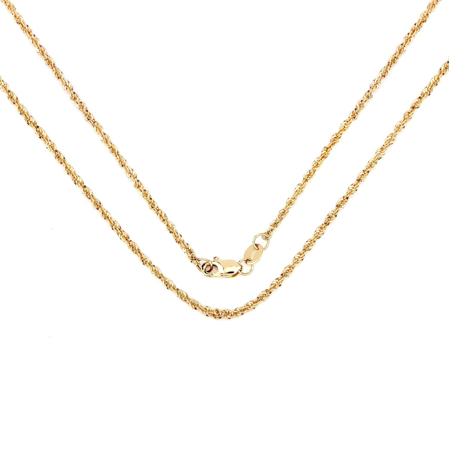 14K Yellow Gold 18inch 1.5mm Lite Rope Chain with Lobster Clasp by Bids.com