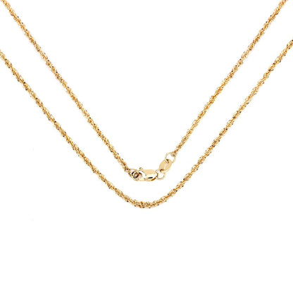 14K Yellow Gold 18inch 1.5mm Lite Rope Chain with Lobster Clasp by Bids.com