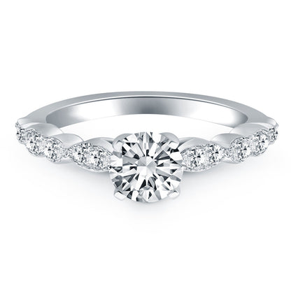 14k White Gold Fancy Shaped Diamond Engagement Ring by Bids.com