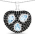 3.52 Carat Genuine Blue Topaz and Black Spinel .925 Sterling Silver Pendant by Bids.com