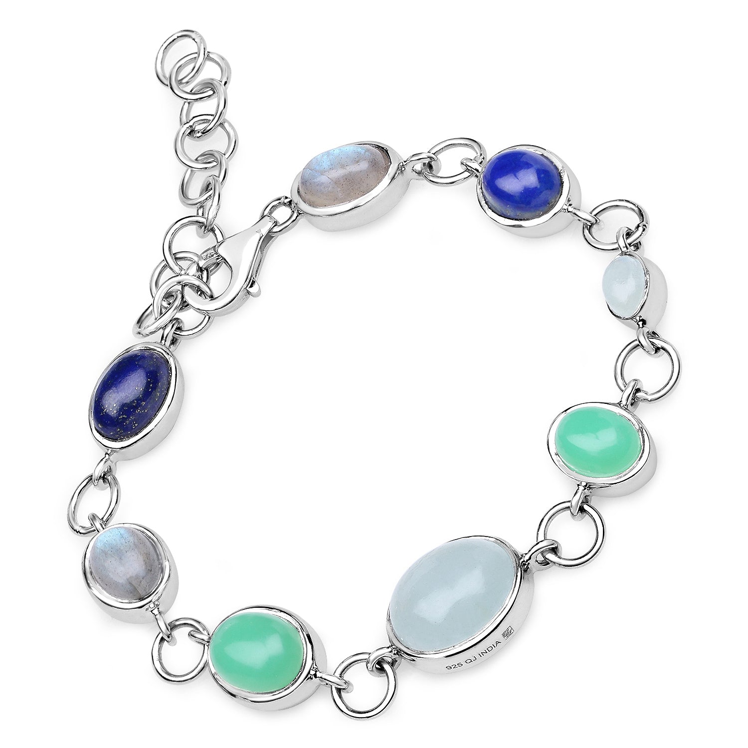 15.67 Carat Genuine Multi Stone .925 Sterling Silver Bracelet  DestGlow