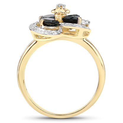 1.76 Carat Genuine London Blue Topaz and White Topaz .925 Sterling Silver Ring by Bids.com