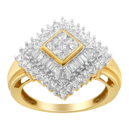10K Yellow Gold Diamond Ballerina Ring (1 Cttw, I-J Color, I1-I2 Clarity) - Size 7 by Bids.com