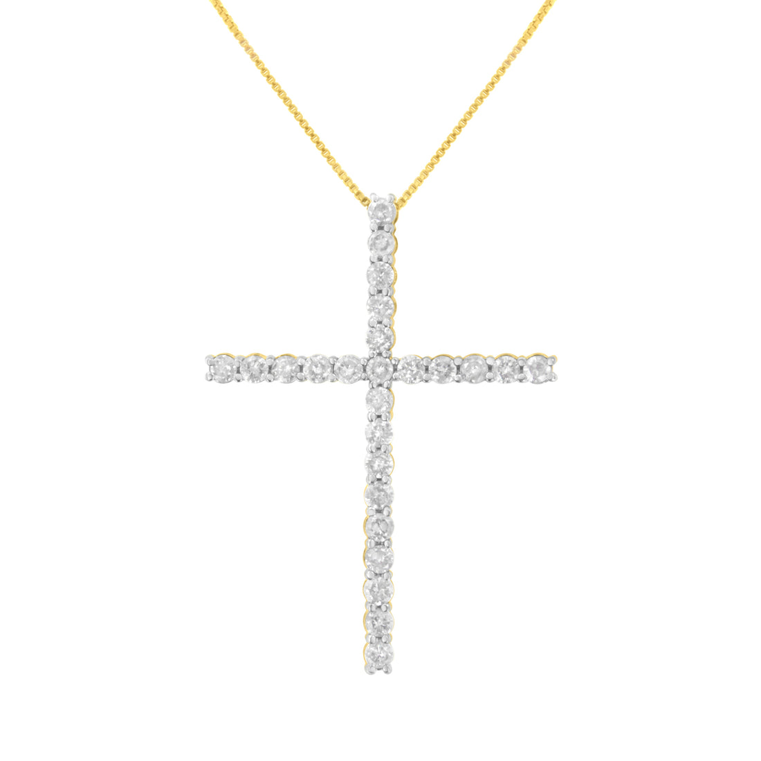 .925 Sterling Silver 2 1/2 cttw Diamond Cross Pendant Necklace (H-I, I2-I3) by Bids.com