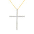 .925 Sterling Silver 2 1/2 cttw Diamond Cross Pendant Necklace (H-I, I2-I3) by Bids.com
