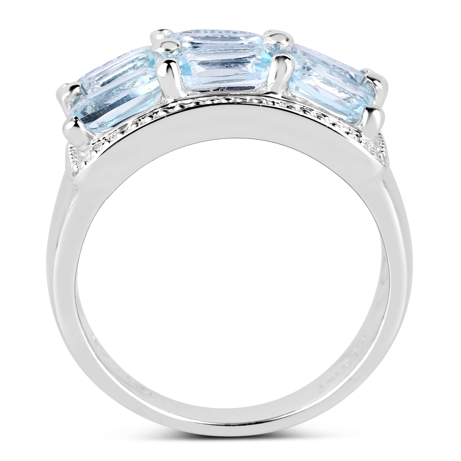 3.60 Carat Genuine Blue Topaz .925 Sterling Silver Ring by Bids.com
