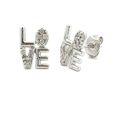 Genuine .03ct Diamond Earrings Sterling Silver by Bids.com