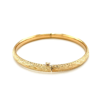 14k Yellow Gold Diamond Cut Design Dome Motif Children&