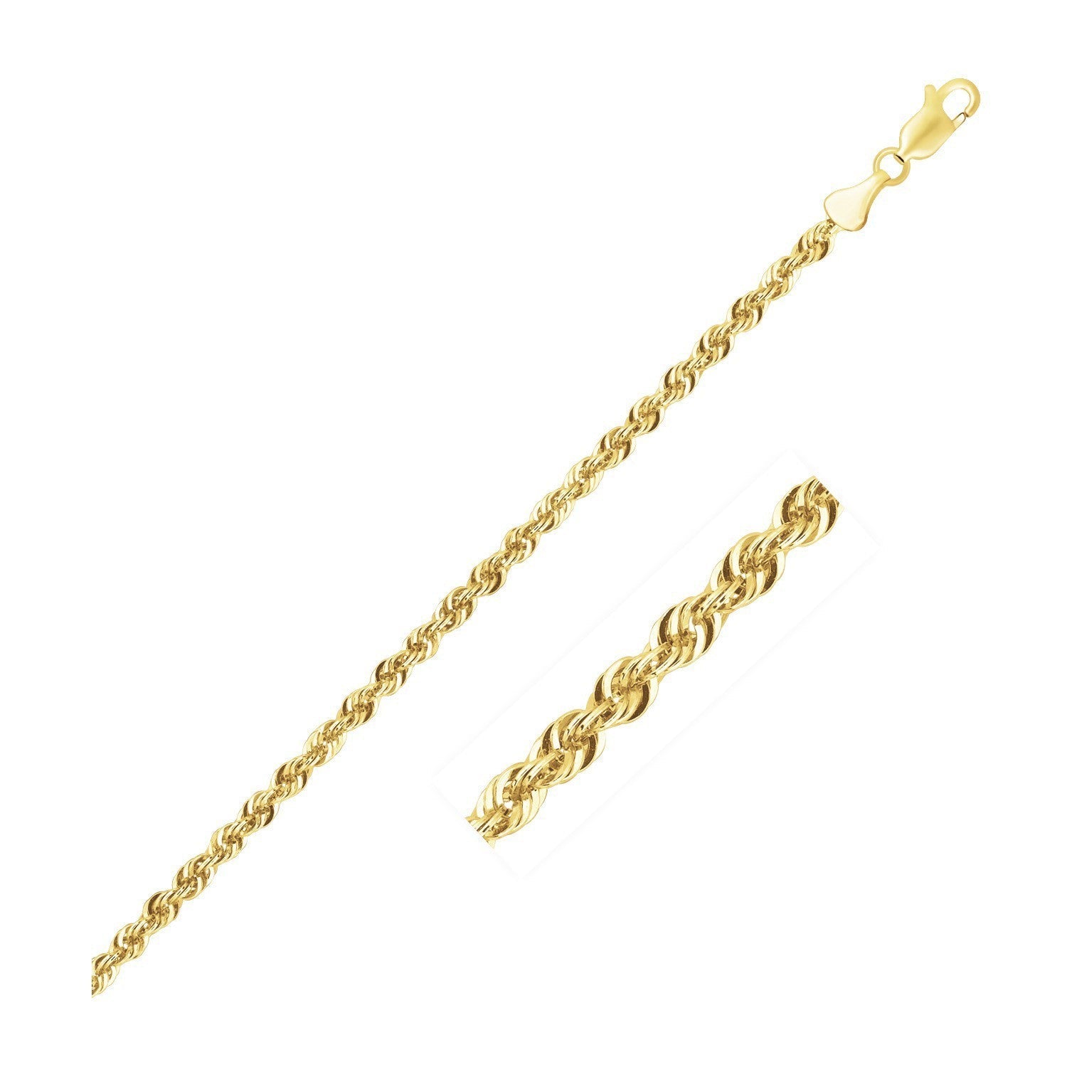 Lite Rope Chain Bracelet in 10k Yellow Gold (2.50 mm) by Bids.com