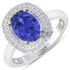 2.02 Carat Genuine Tanzanite and White Diamond 14K White Gold Ring by Bids.com
